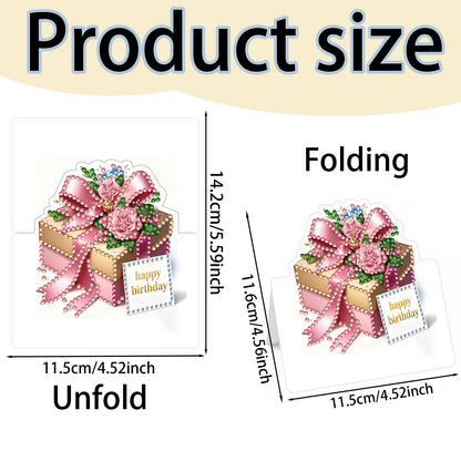 6 Packs Birthday DIY Diamond Painting Greeting Card Kit for Adults Holiday Gifts