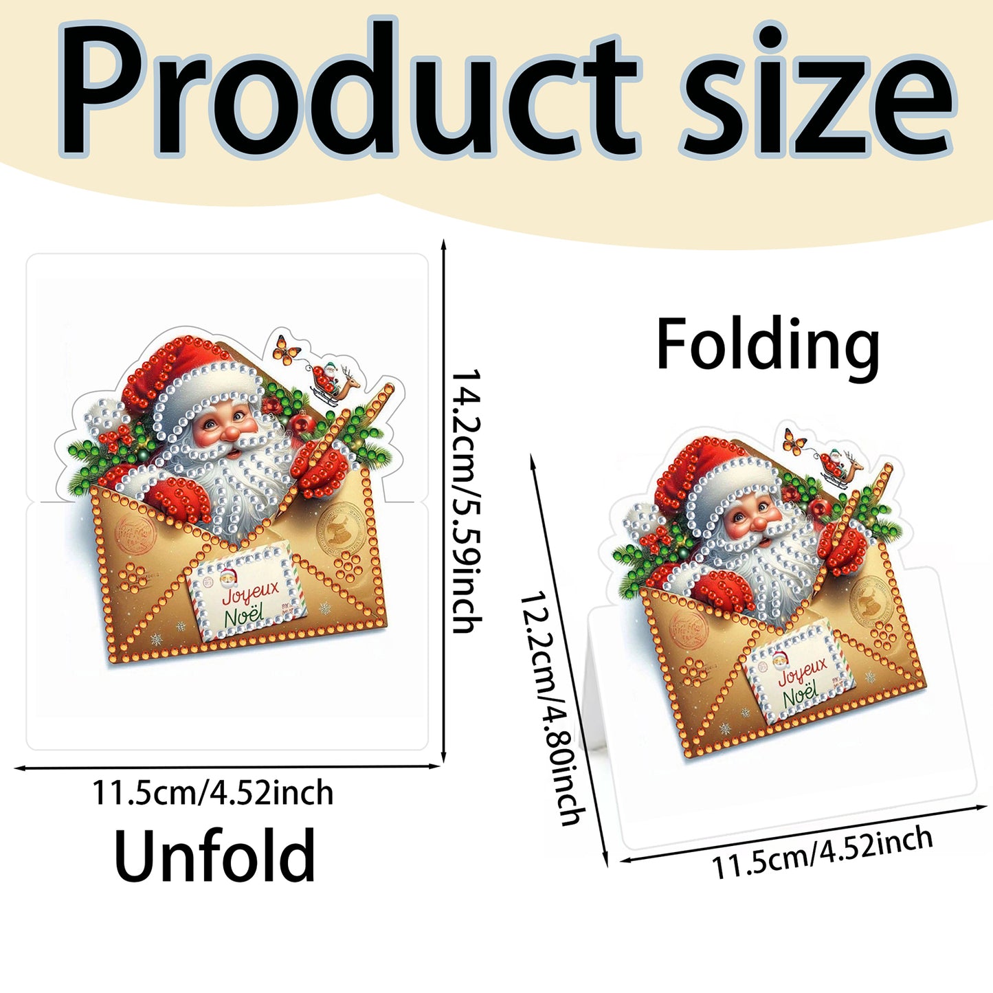 6 Packs Christmas DIY Diamond Painting Greeting Card Kit for Adults Holiday Gift
