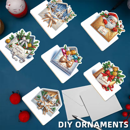 6 Packs Christmas DIY Diamond Painting Greeting Card Kit for Adults Holiday Gift
