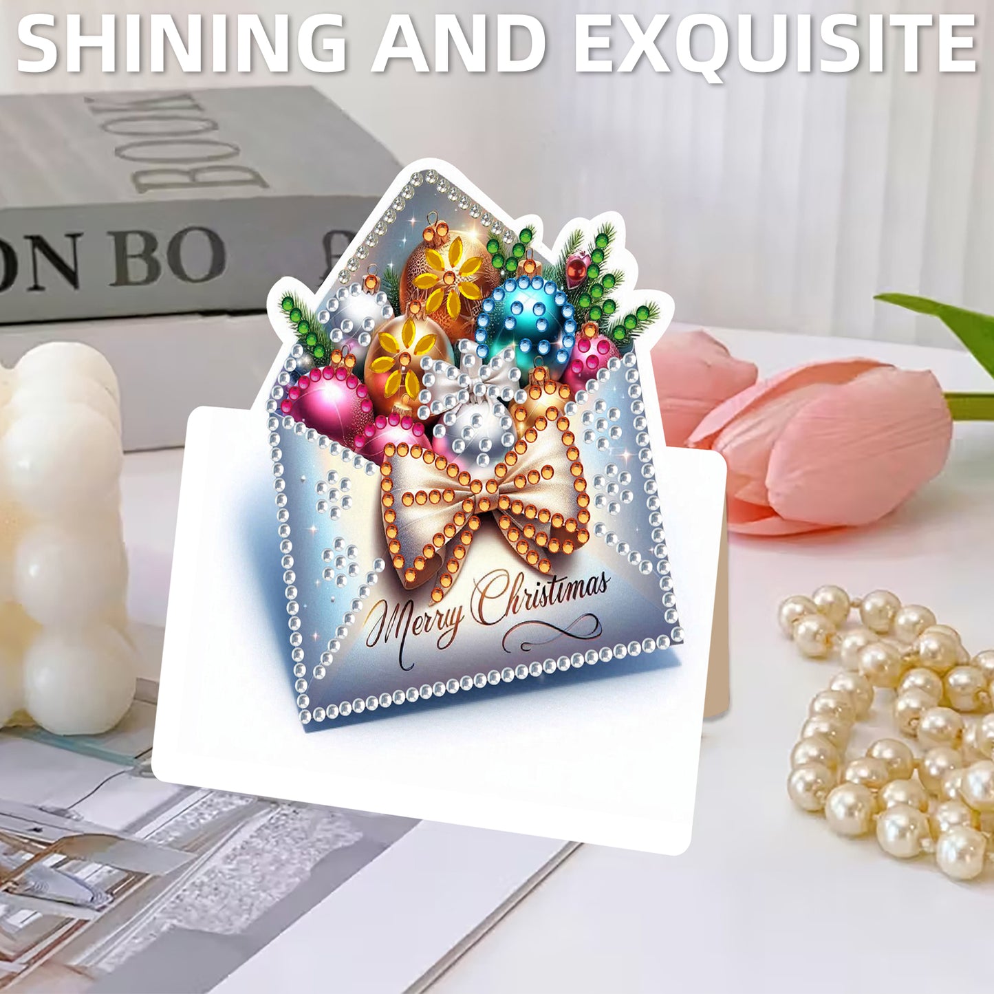 6 Packs Christmas DIY Diamond Painting Greeting Card Kit for Adults Holiday Gift