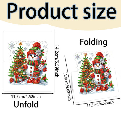 6 Packs Snowman DIY Diamond Painting Greeting Card Kit for Adults Holiday Gifts