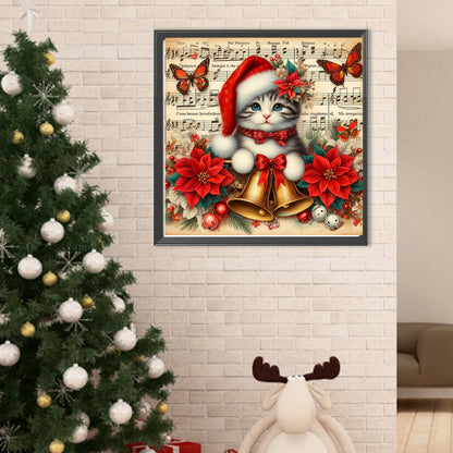 Christmas Cat - Full Round Drill Diamond Painting 40*40CM