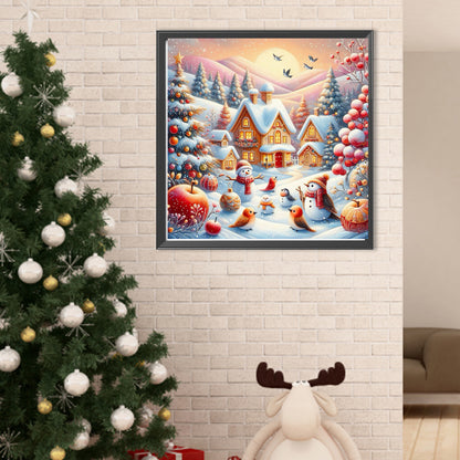 Christmas Snow Scene - Full Round Drill Diamond Painting 40*40CM