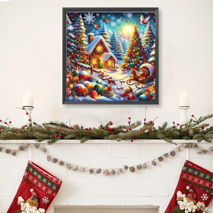 Christmas Cottage - Full Round Drill Diamond Painting 40*40CM