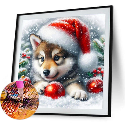 Christmas Dog - Full Round Drill Diamond Painting 40*40CM