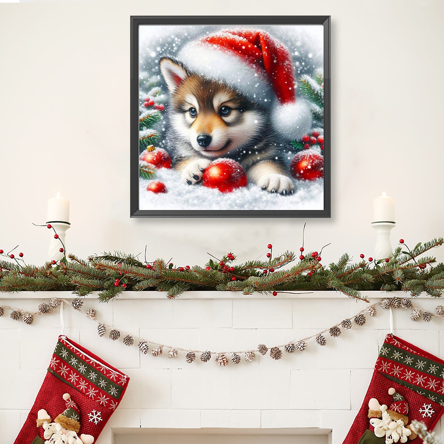 Christmas Dog - Full Round Drill Diamond Painting 40*40CM