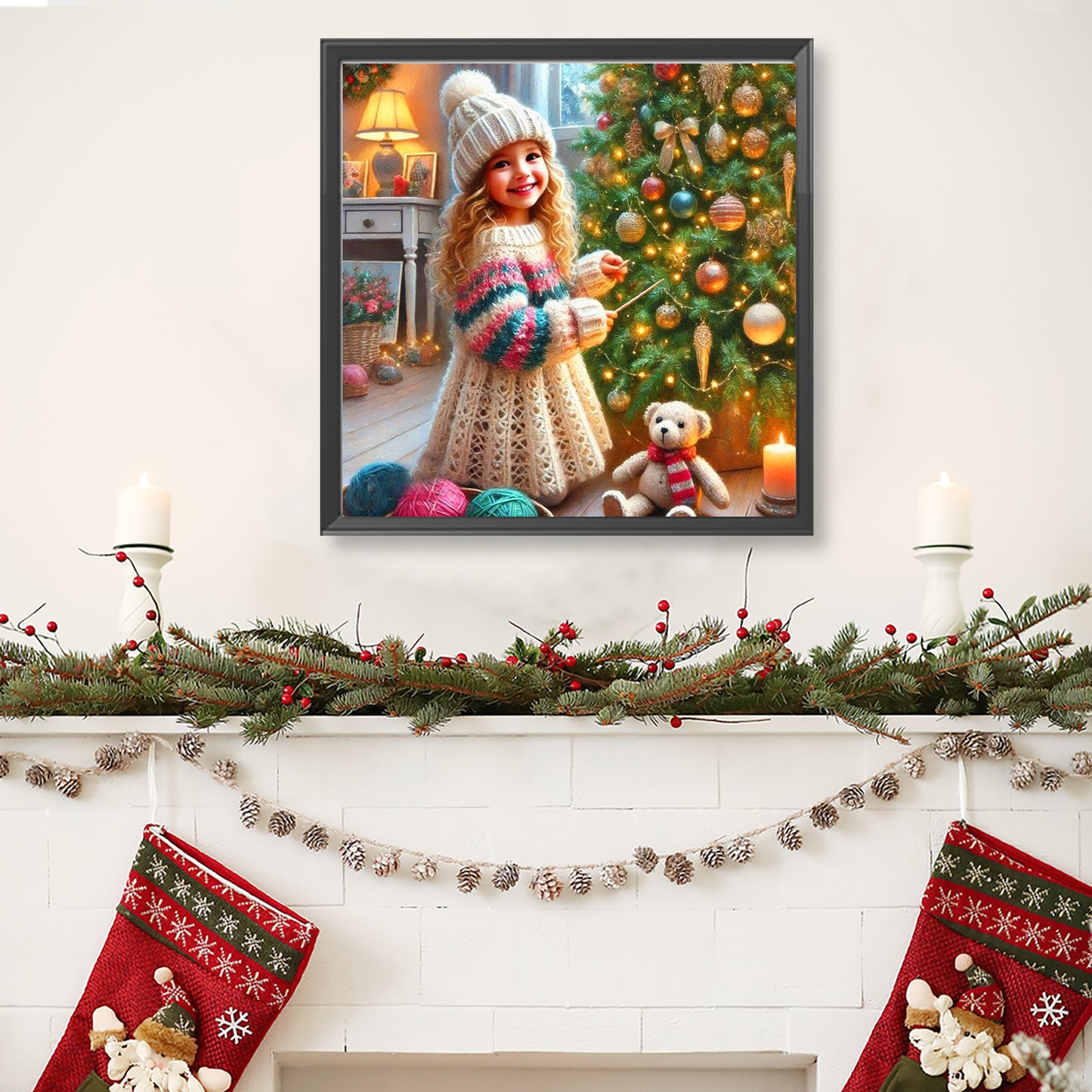 Christmas Little Girl - Full Round Drill Diamond Painting 40*40CM