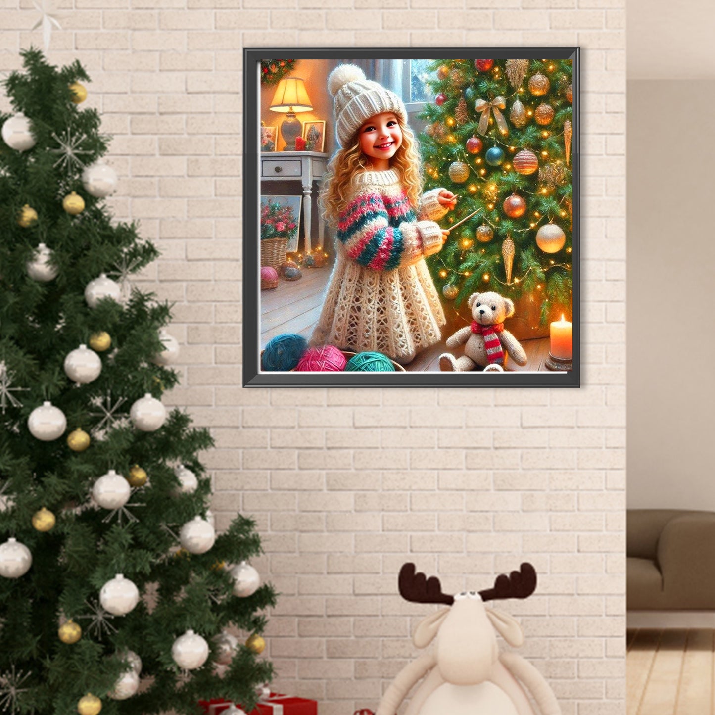 Christmas Little Girl - Full Round Drill Diamond Painting 40*40CM