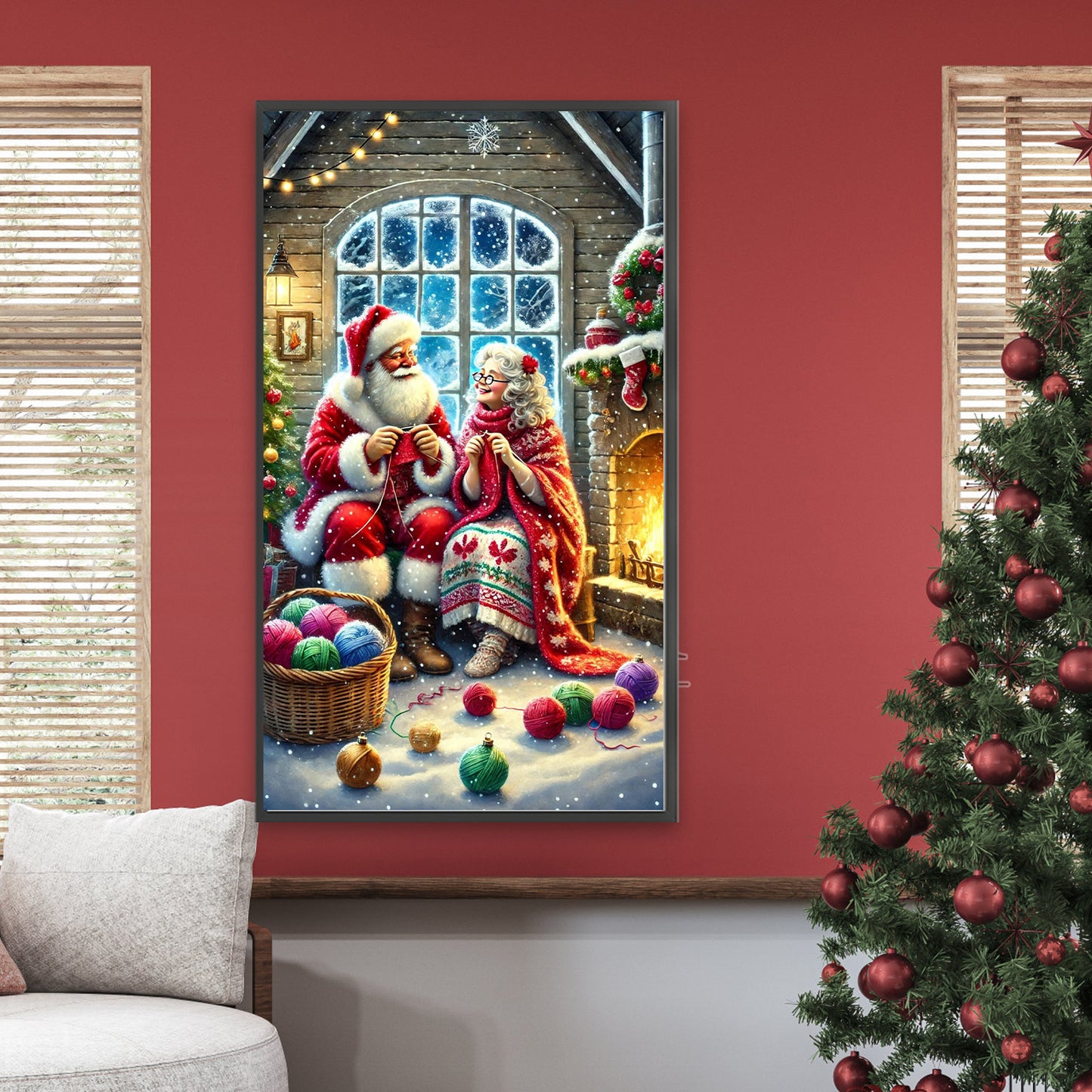 Christmas Couple - Full Round Drill Diamond Painting 40*70CM