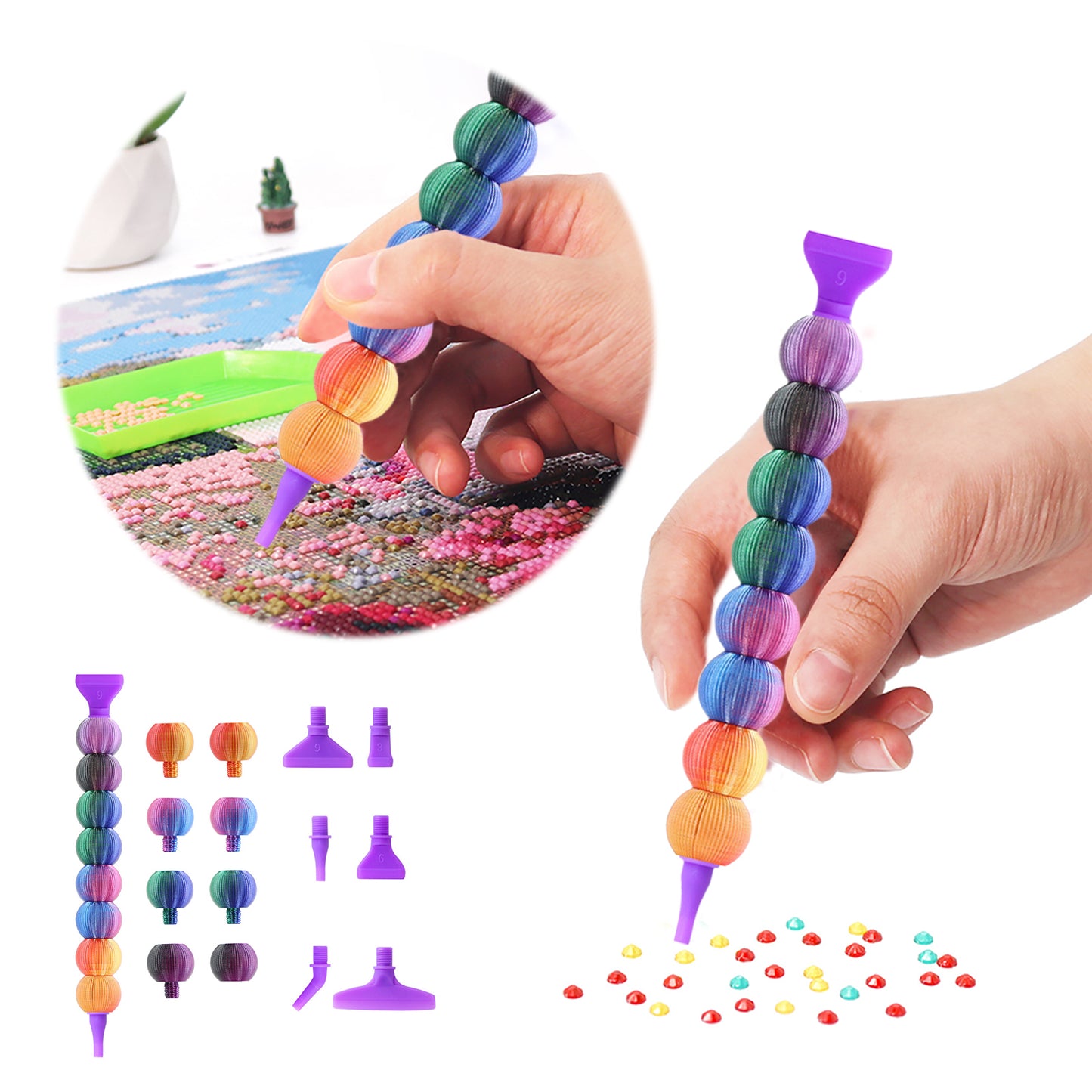 5D Diamond Painting Pen Kit Diamond Art Pen for DIY Diamond Art (4 Colors)