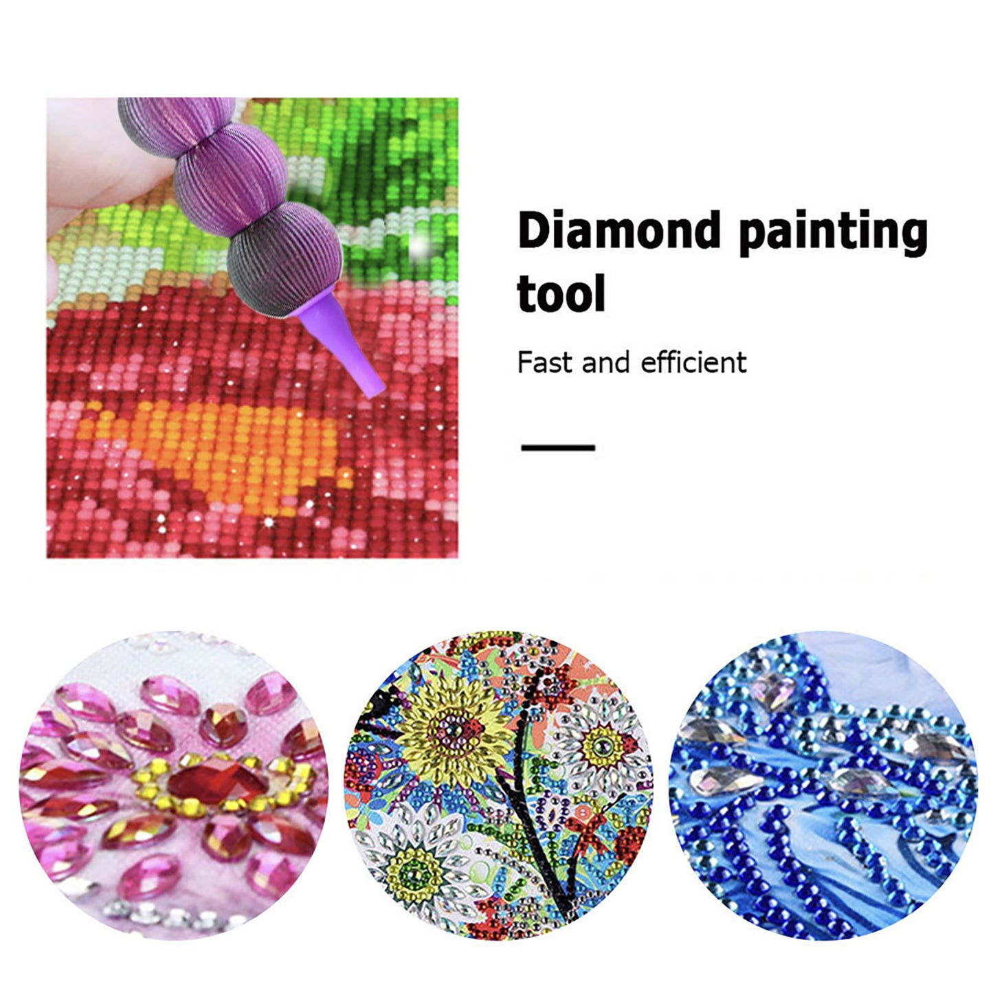 5D Diamond Painting Pen Kit Diamond Art Pen for DIY Diamond Art (Black Purple)