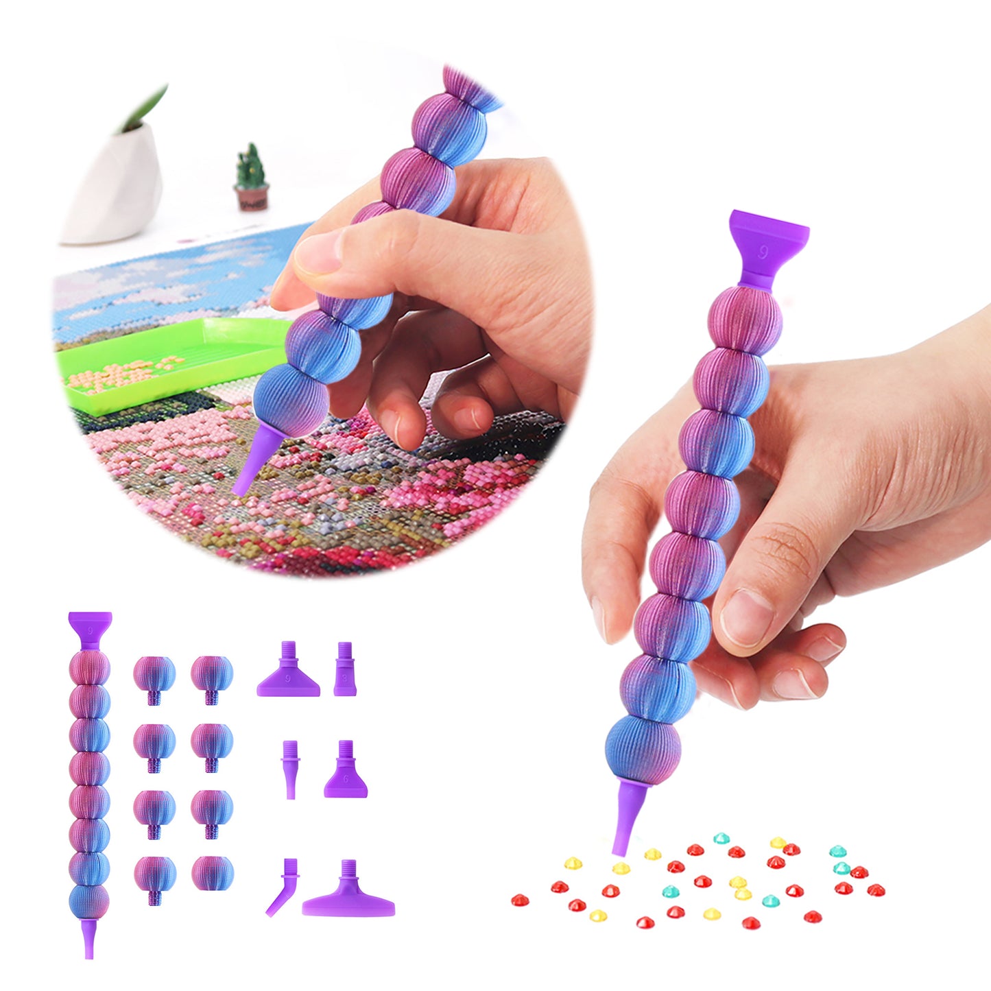 5D Diamond Painting Pen Kit Diamond Art Pen for DIY Diamond Art (Blue Purple)