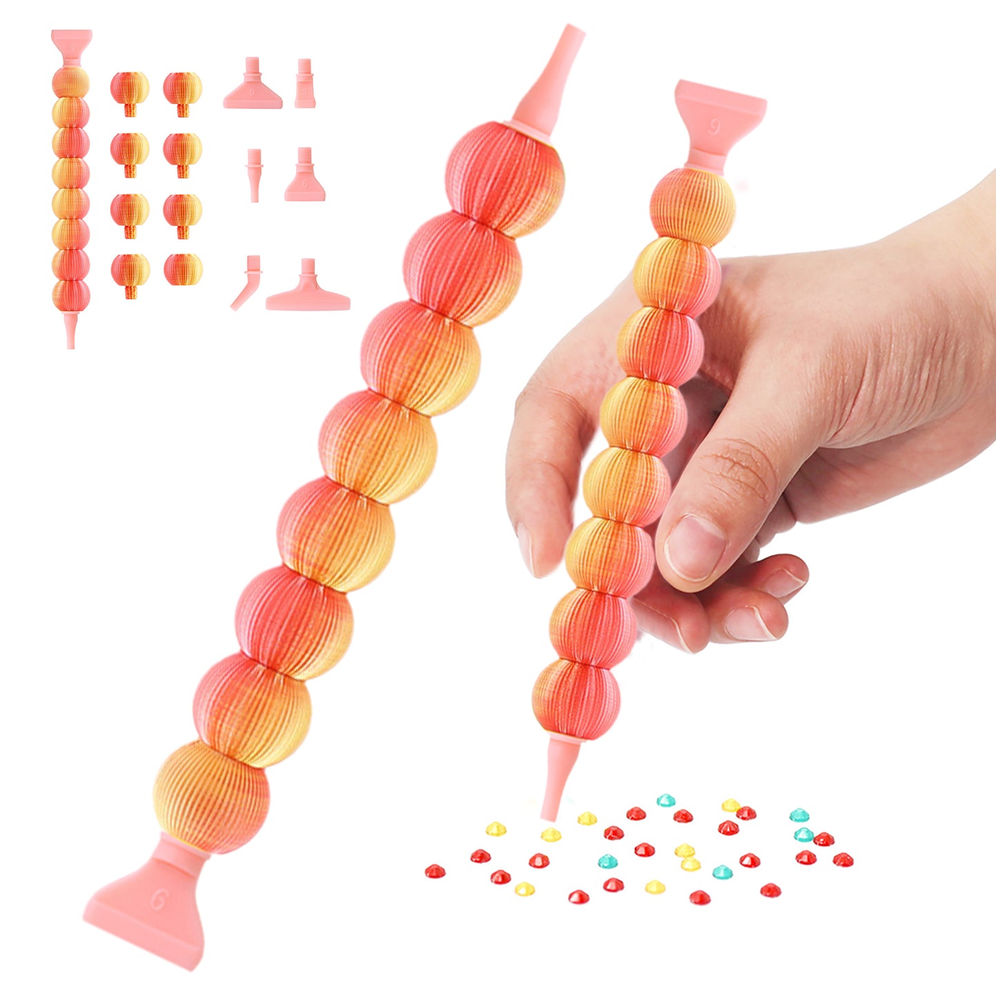 5D Diamond Painting Pen Kit Diamond Art Pen for DIY Diamond Art (Gold Red)