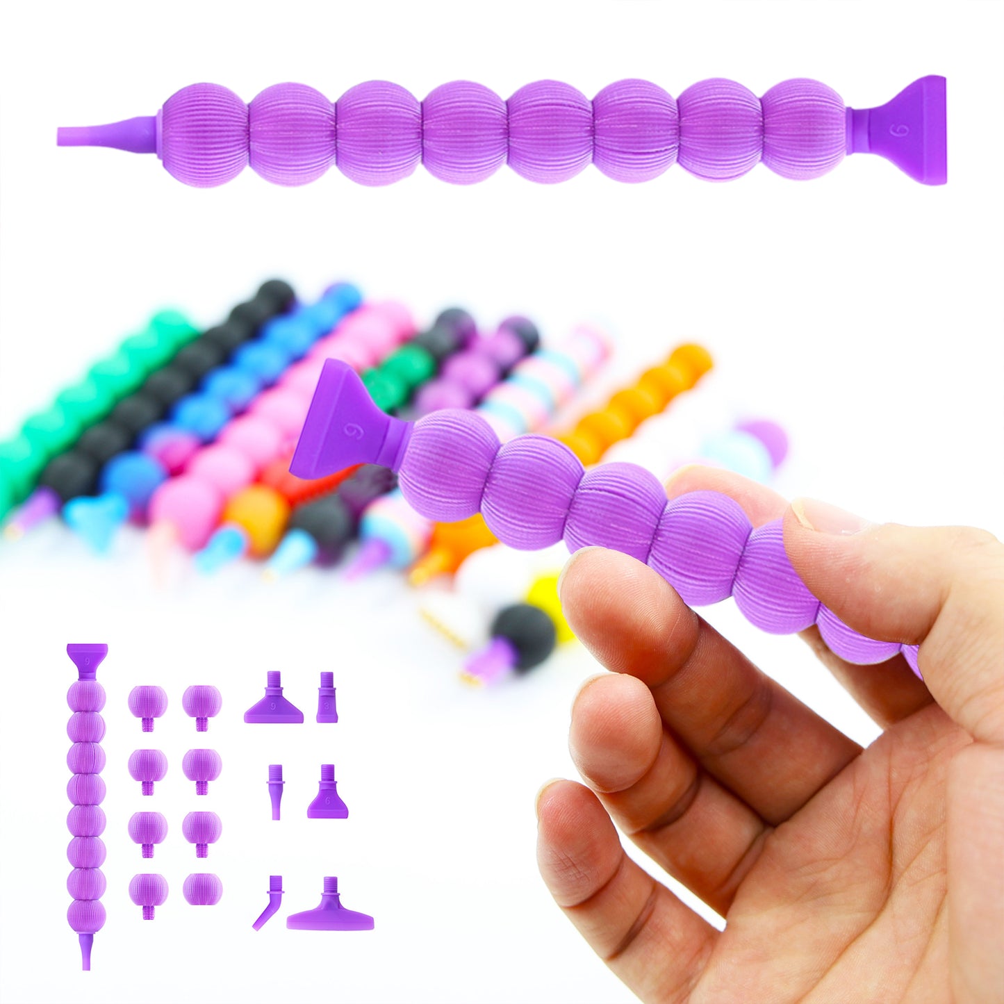 5D Diamond Painting Pen Kit Diamond Art Pen for DIY Diamond Art Tools (Purple)