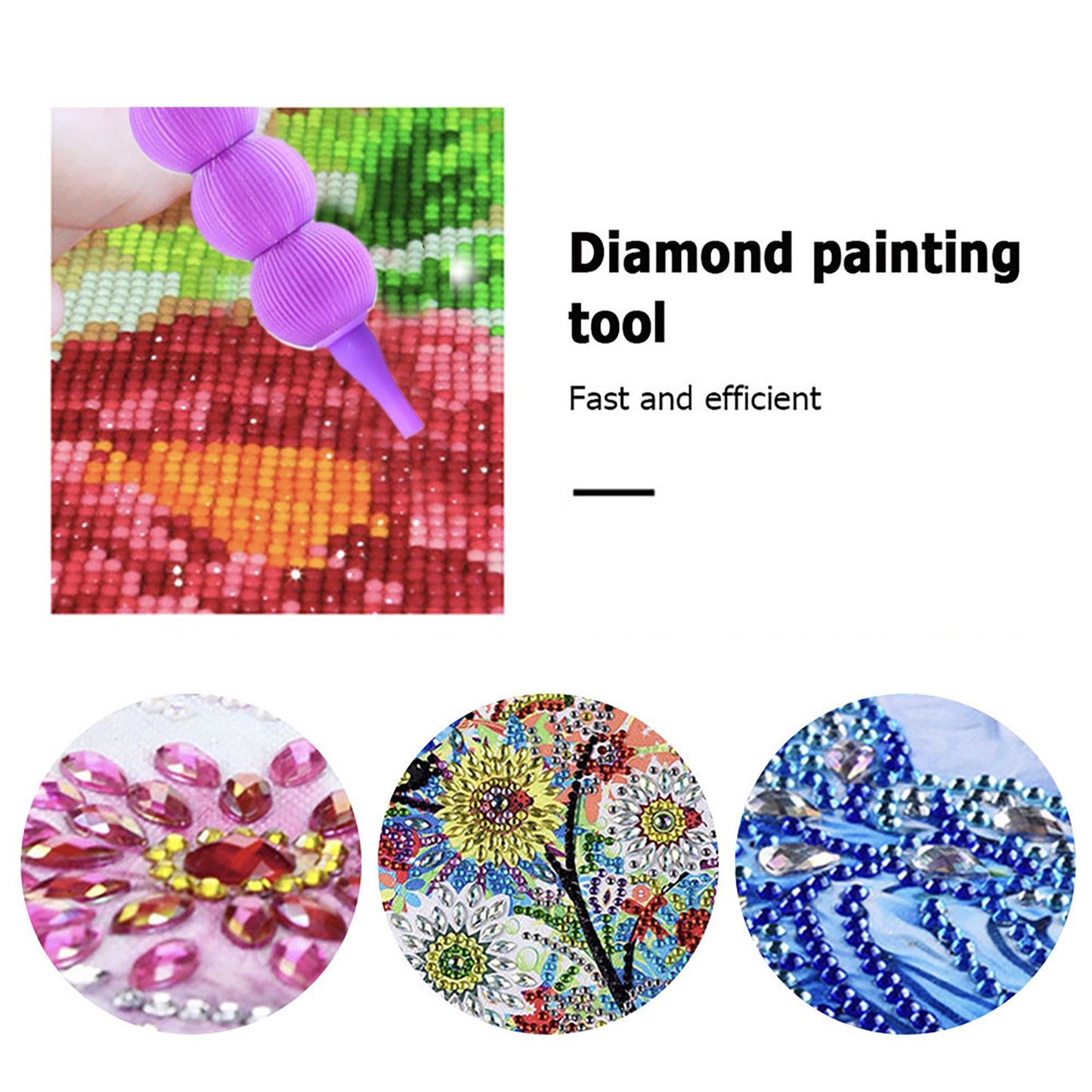 5D Diamond Painting Pen Kit Diamond Art Pen for DIY Diamond Art Tools (Purple)