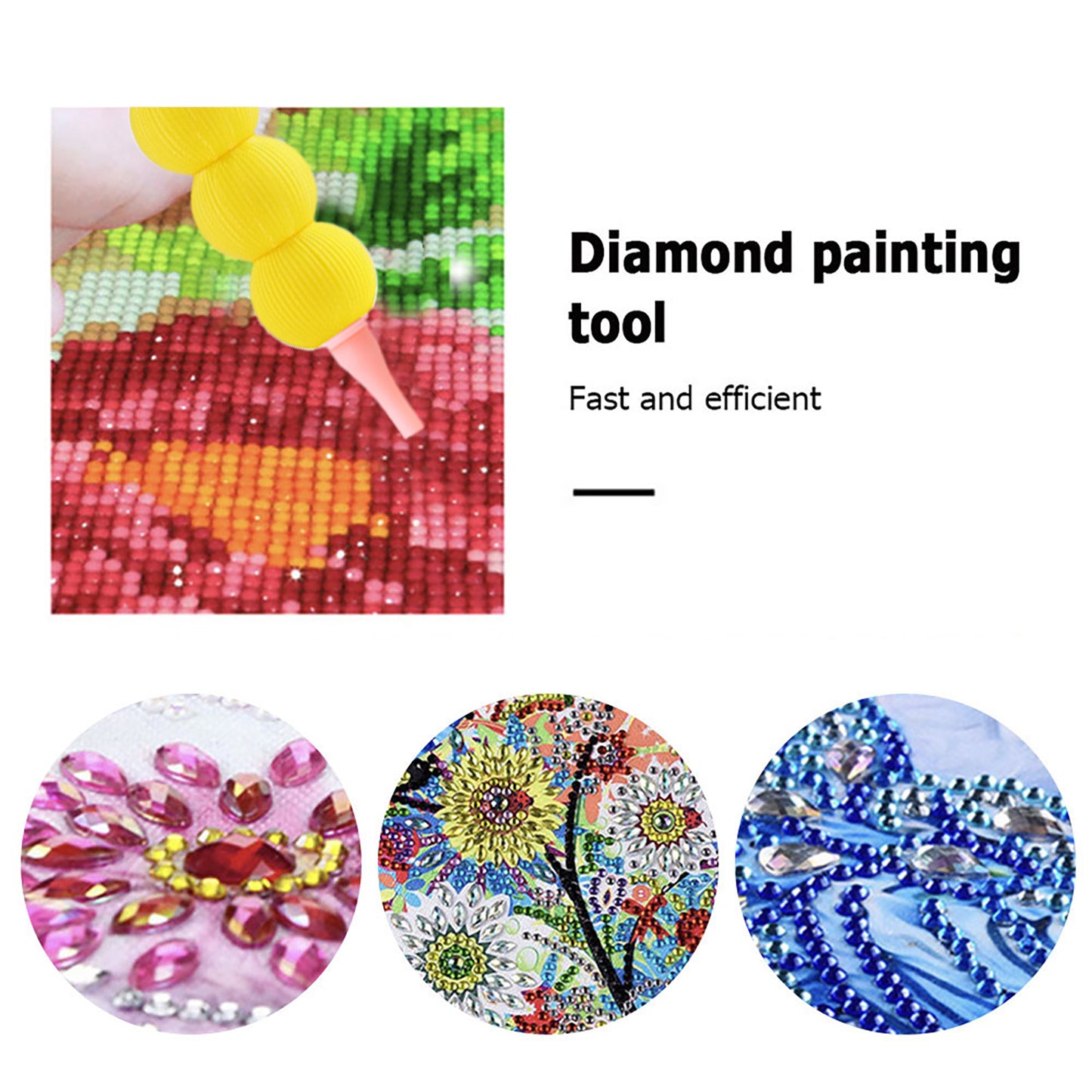 5D Diamond Painting Pen Kit Diamond Art Pen for DIY Diamond Art Tools (Yellow)