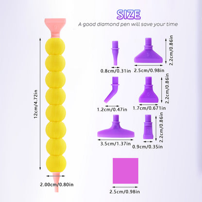 5D Diamond Painting Pen Kit Diamond Art Pen for DIY Diamond Art Tools (Yellow)