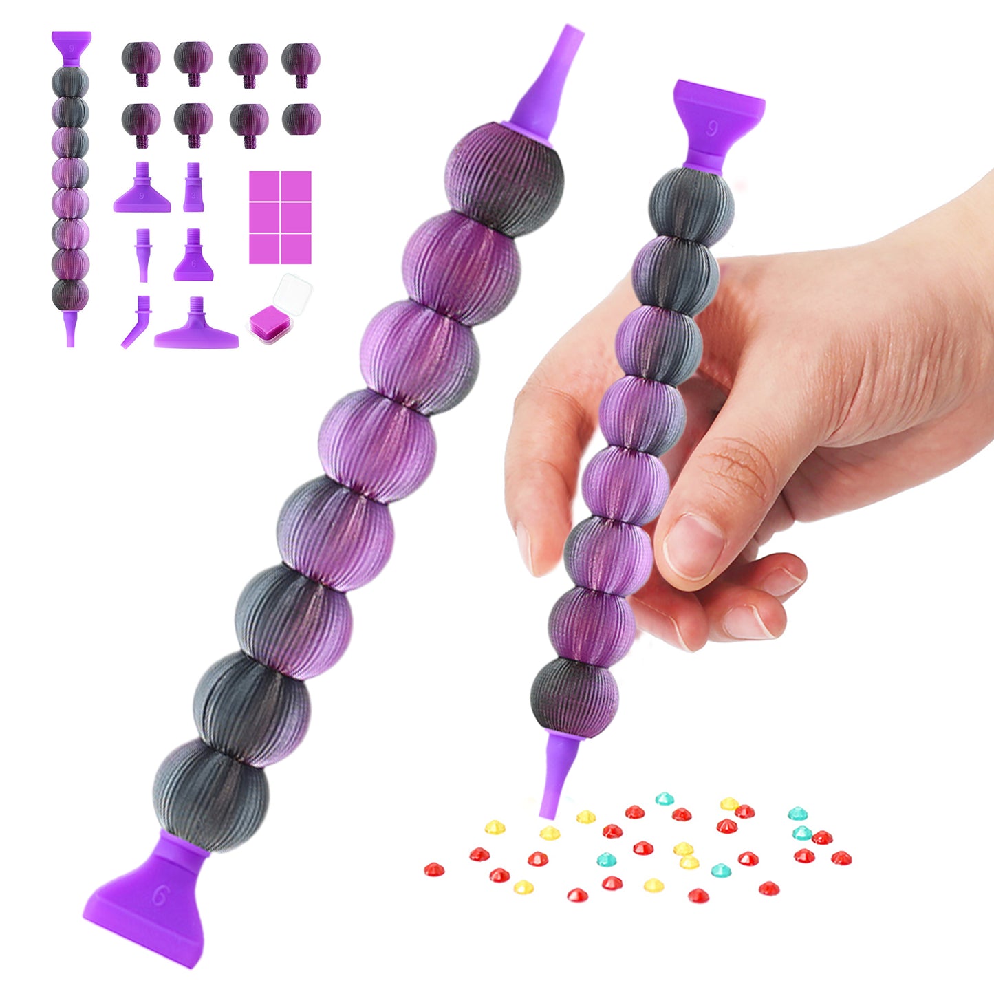 Diamond Painting Pen Diamond Art Pen 5D Diamond Painting Tools (Black Purple)
