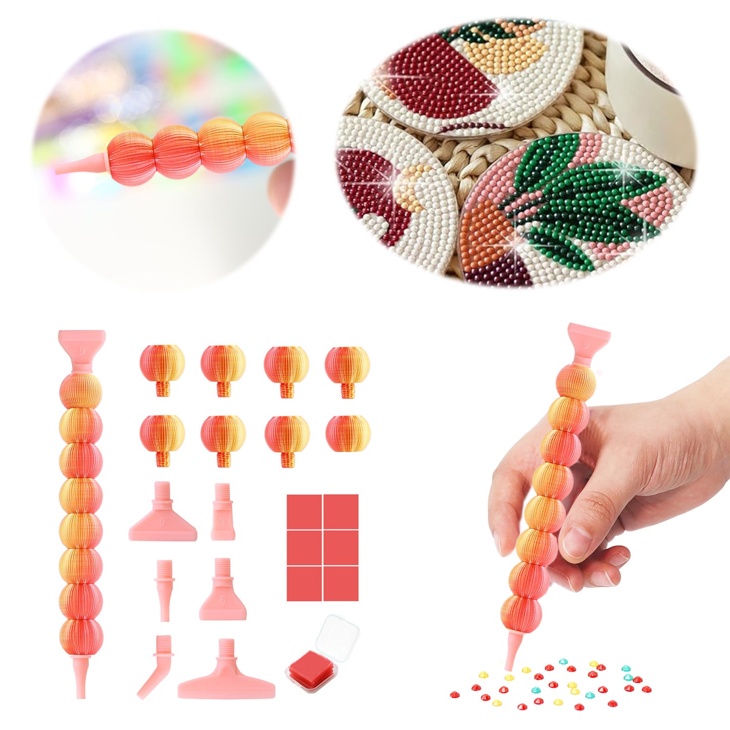 Diamond Painting Pen Diamond Art Pen 5D Diamond Painting Tools (Gold Red)