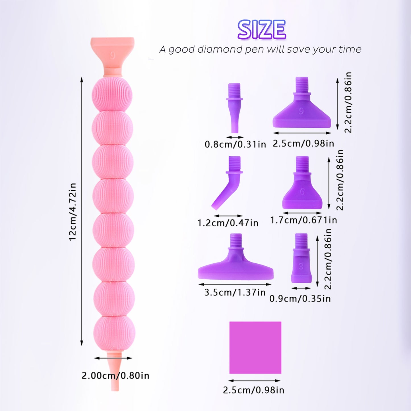 Diamond Painting Pen Diamond Art Pen 5D DIY Diamond Painting Tools (Pink)