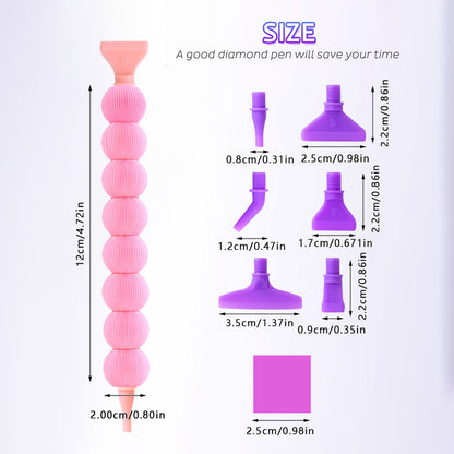 Diamond Painting Pen Diamond Art Pen 5D DIY Diamond Painting Tools (Pink)