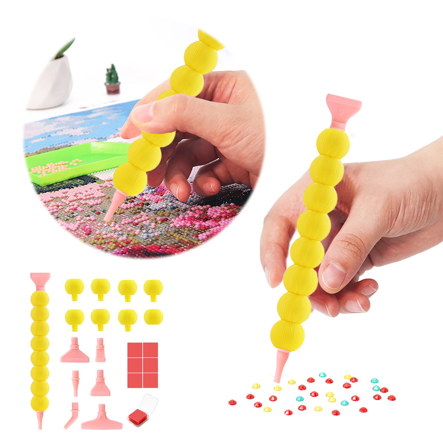 Diamond Painting Pen Diamond Art Pen 5D DIY Diamond Painting Tools (Yellow)