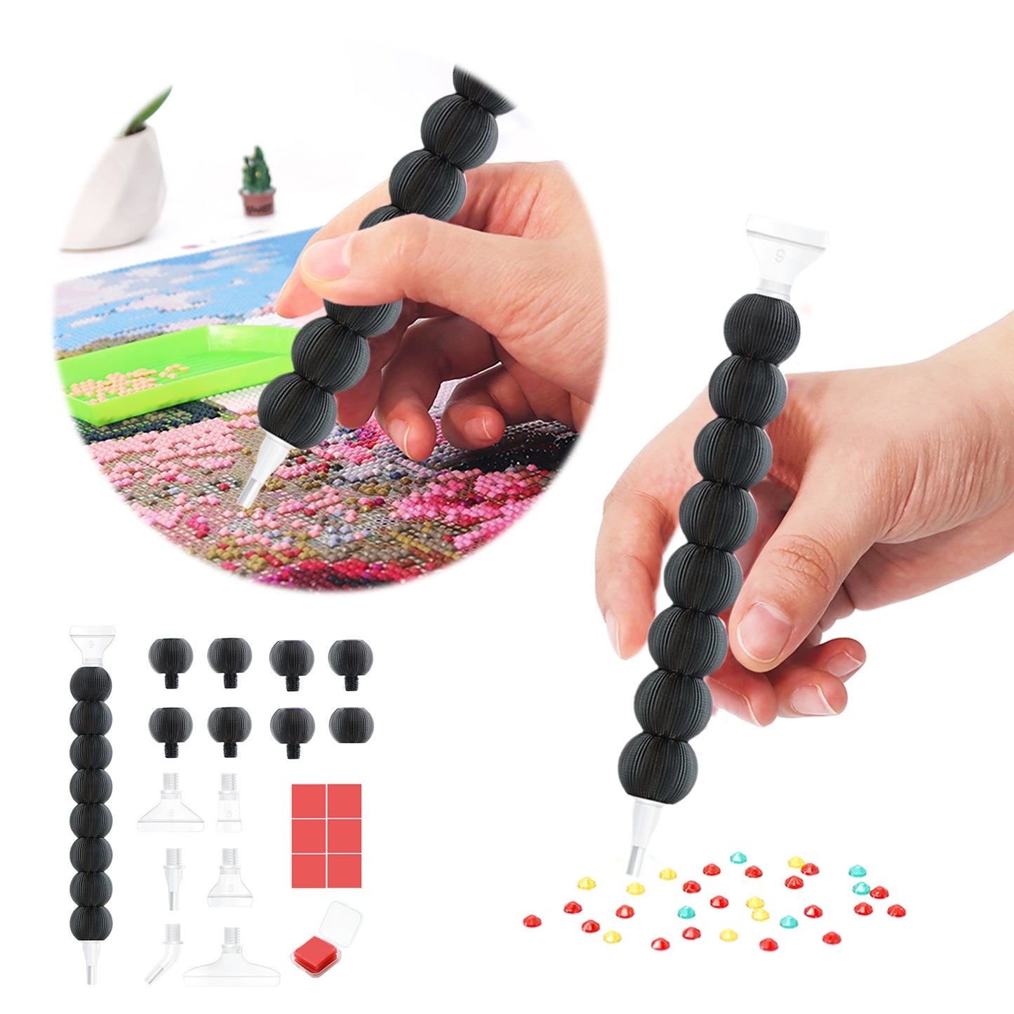 Diamond Painting Pen Diamond Art Pen 5D DIY Diamond Painting Tools (Black)