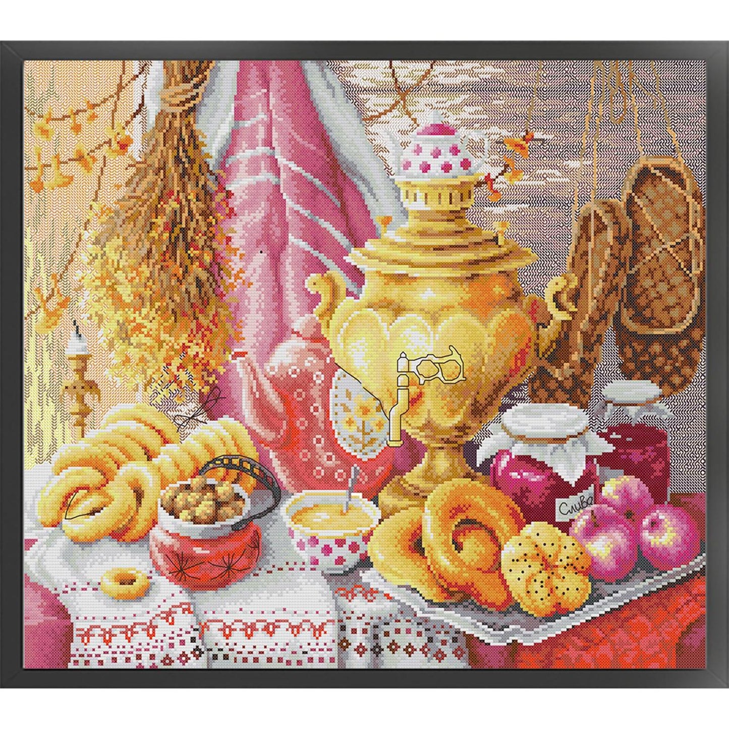 Russian Afternoon Tea - 14CT Stamped Cross Stitch 53*46CM (Joy Sunday)