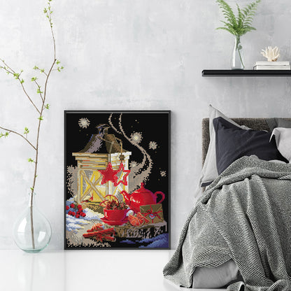 Warm Winter Night Tea - 14CT Stamped Cross Stitch 23*31CM (Joy Sunday)