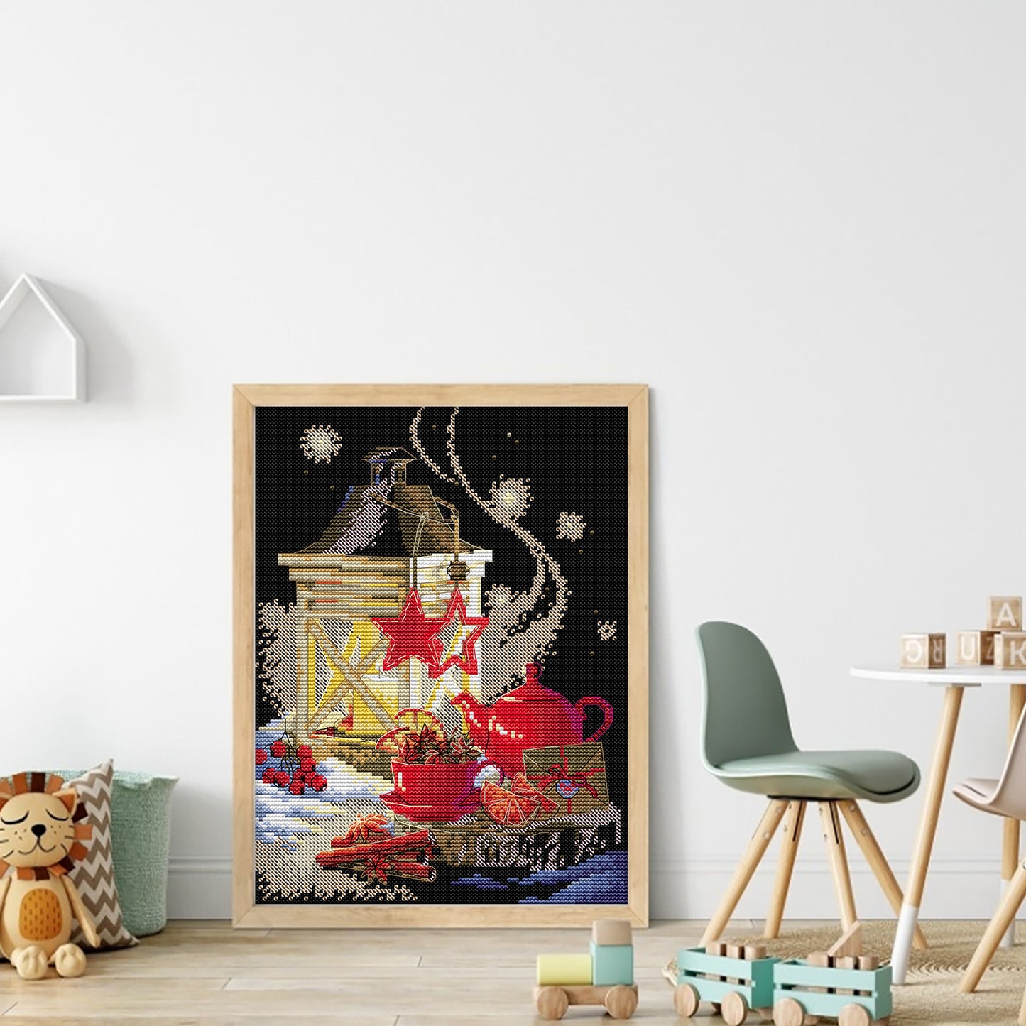 Warm Winter Night Tea - 14CT Stamped Cross Stitch 23*31CM (Joy Sunday)