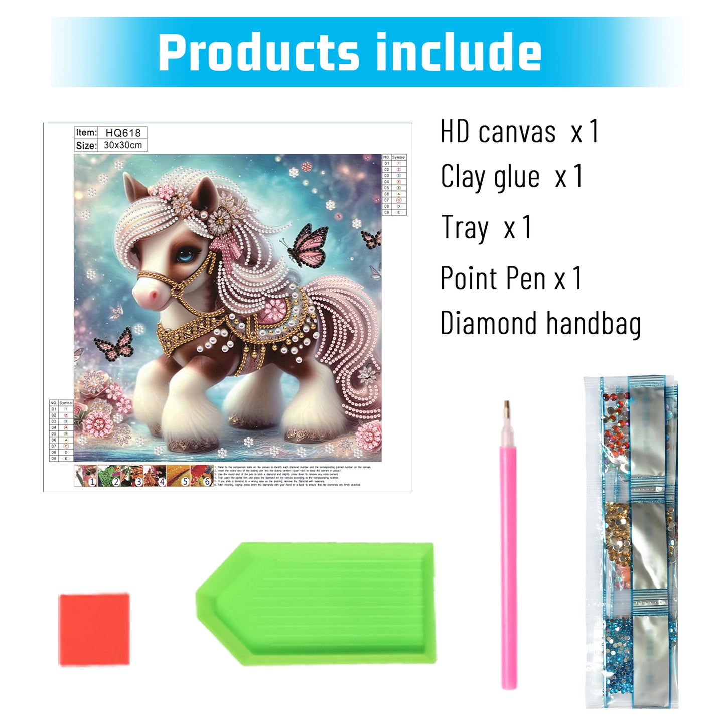 Cute Pony - Special Shaped Drill Diamond Painting 30*30CM