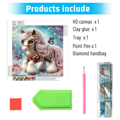 Cute Pony - Special Shaped Drill Diamond Painting 30*30CM