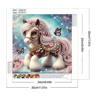 Cute Pony - Special Shaped Drill Diamond Painting 30*30CM