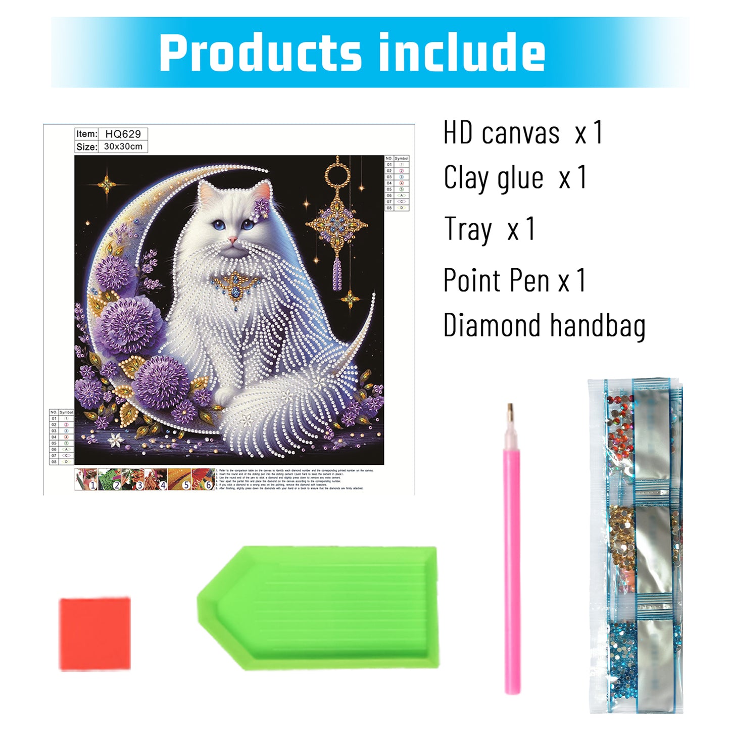Crescent Moon Cat - Special Shaped Drill Diamond Painting 30*30CM
