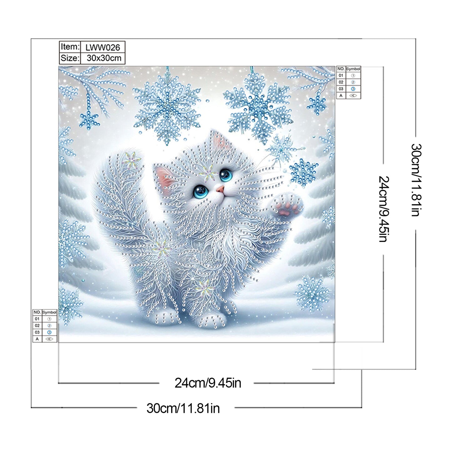 Snowy Cat - Special Shaped Drill Diamond Painting 30*30CM