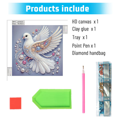 Glamour Pigeon - Special Shaped Drill Diamond Painting 30*30CM