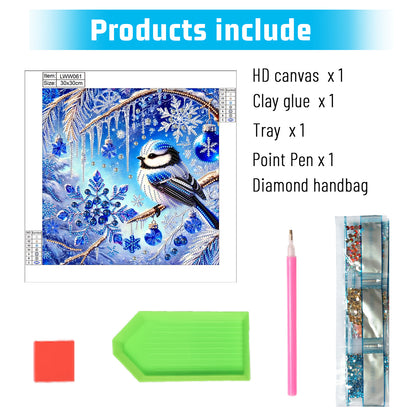 Snowy Bluebird - Special Shaped Drill Diamond Painting 30*30CM
