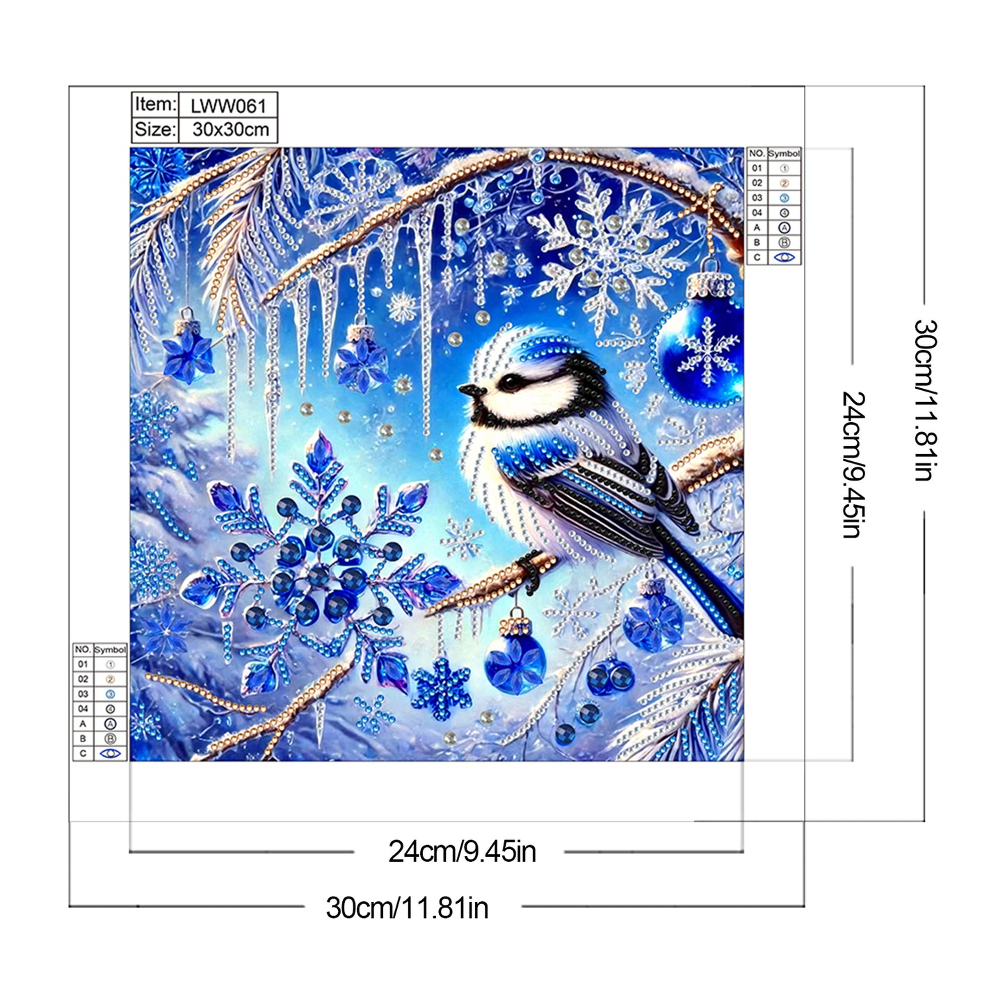 Snowy Bluebird - Special Shaped Drill Diamond Painting 30*30CM