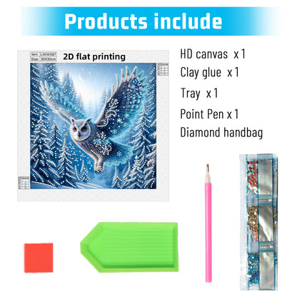 Snowy Owl - Special Shaped Drill Diamond Painting 30*30CM