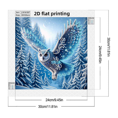 Snowy Owl - Special Shaped Drill Diamond Painting 30*30CM