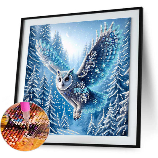Snowy Owl - Special Shaped Drill Diamond Painting 30*30CM