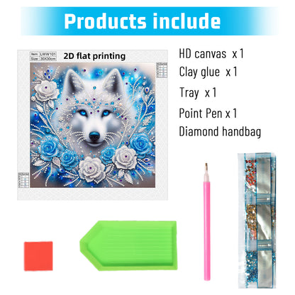 Snowy Wolf - Special Shaped Drill Diamond Painting 30*30CM