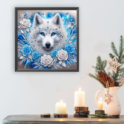 Snowy Wolf - Special Shaped Drill Diamond Painting 30*30CM