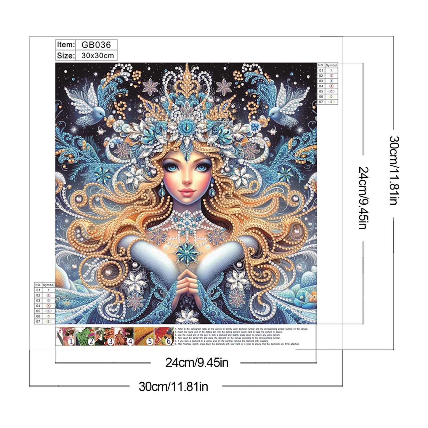 Enchanting Snowy Woman - Special Shaped Drill Diamond Painting 30*30CM