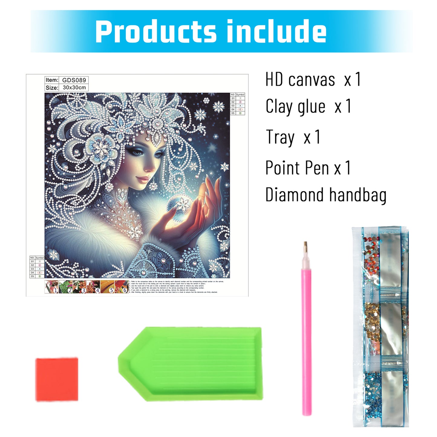 Enchanting Snowy Woman - Special Shaped Drill Diamond Painting 30*30CM