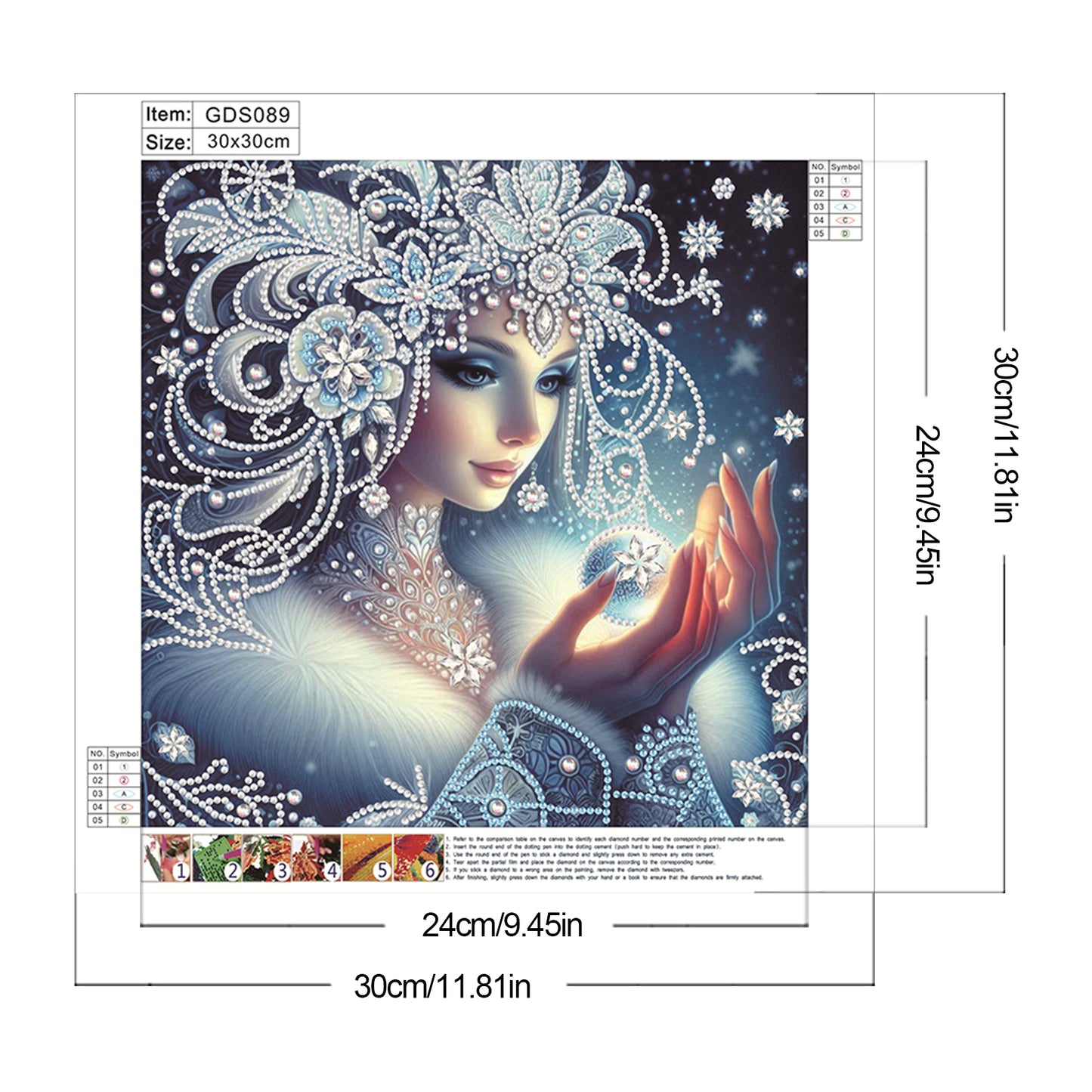 Enchanting Snowy Woman - Special Shaped Drill Diamond Painting 30*30CM