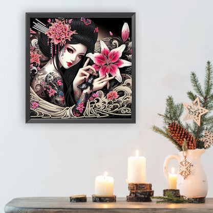 Enchanting Geisha Woman - Special Shaped Drill Diamond Painting 30*30CM