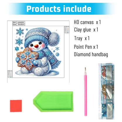 Snowy Snowman - Special Shaped Drill Diamond Painting 30*30CM