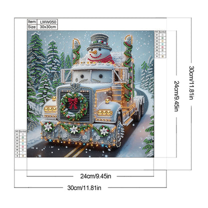Snowy Snowman - Special Shaped Drill Diamond Painting 30*30CM