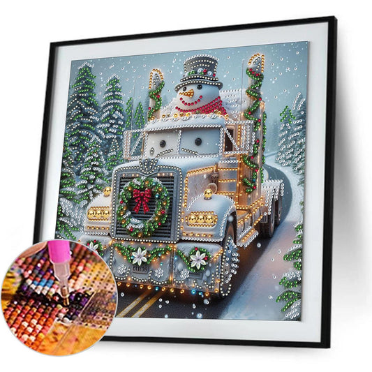 Snowy Snowman - Special Shaped Drill Diamond Painting 30*30CM